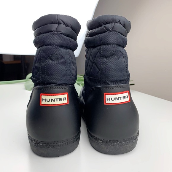 Hunter Original Snow Boots Black Short Quilted Waterproof Platform Women’s 8 - Picture 11 of 13